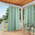 TOWN & COUNTRY BASICS Cabana Solid Heavyweight Indoor Outdoor Curtains, Light Filtering Opacity with Grommet Top, Water Repellent, 2-Pack Set, 54"x96", Seafoam