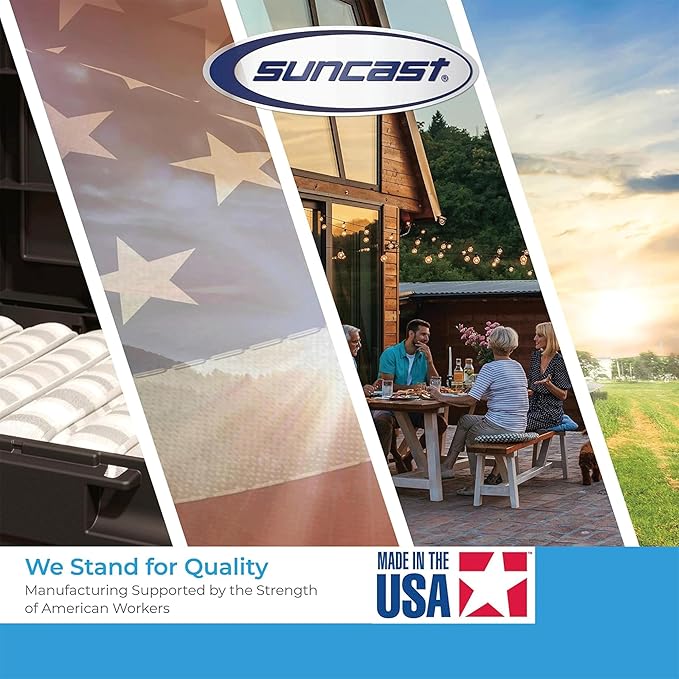 Suncast 22 Cubic Ft. Vertical Resin Outdoor Storage Shed with Lockable Double Doors, Weather-Resistant Multi-Wall Panels, Stoney