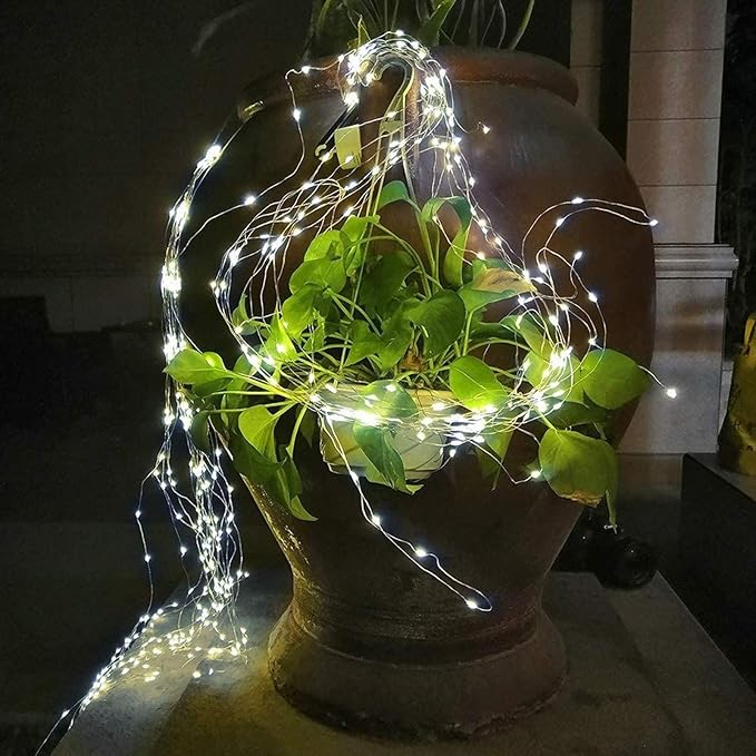 ZNYCYE 1 Pack 8 Modes Solar Waterfall Lights, Solar Fairy Lights Outdoor Waterproof, 10 Strand 200 LED Watering Can Led String Lights(No Watering Can) for Garden Party Outdoor Indoor Decoration