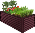 Best Choice Products 6x3x2ft Outdoor Metal Raised Garden Bed, Deep Root Box Planter for Vegetables, Flowers, Herbs, 269 Gallon Capacity, 100% Non Toxic Materials - Burgundy