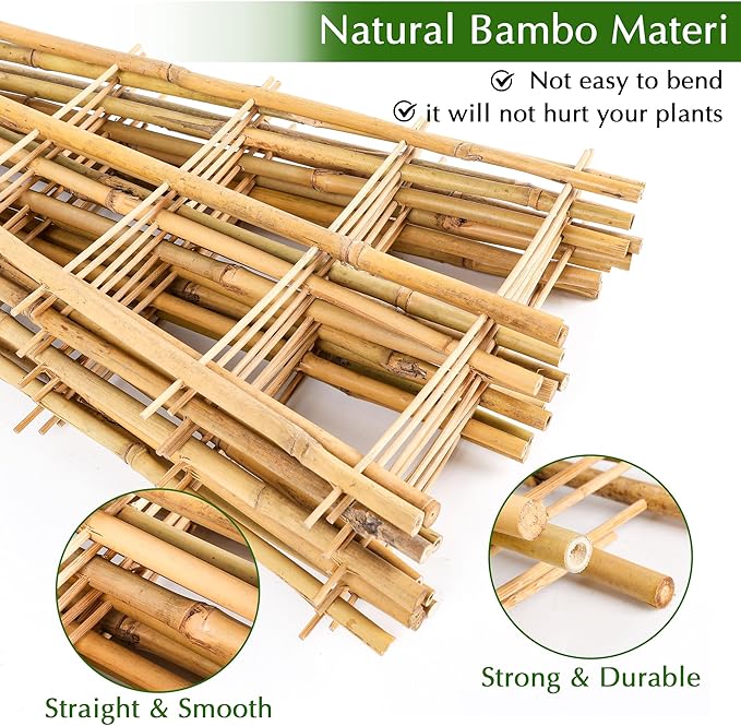 Bamboo Trellis, 24pack 16 Inch Small Plant Wood Bamboo Trellis for Climbing Plants Indoor Potted Plants