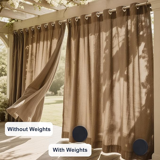 3LB Heavy Duty Outdoor Curtain Weights, Strong Magnetic Gazebo Curtain Weights, Rubber Covered Waterproof Drapery Weight, Prevent Curtain Liner from Blowing Around, Black, 6 Pairs
