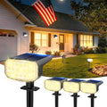 Solar Lights Outdoor Waterproof IP65, Super Bright LED with Lens, 3000K 2 Lighting Modes, Solar Powered Yard Garden Solar Spot Lights for Outside Landscape Auto On/Off -4 Pack