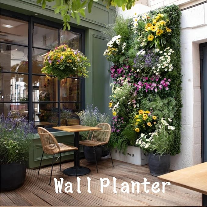 36 Pockets Living Wall Planter Indoor, Self Watering Wall Hanging Planters for Outdoor Plants Stackable, Cascading Vertical Planter Garden (36 planters)