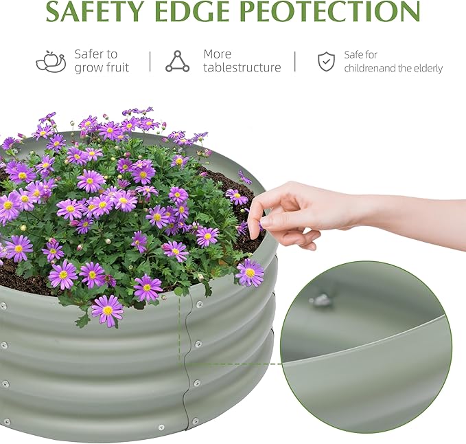 2-Pack 2x1ft Galvanized Raised Garden Bed, Outdoor Planter Bed, Metal Planter Box for Gardening and Planting,Light Green