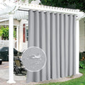 RYB HOME Extra Wide Outdoor Curtains for Patio Waterproof Heavy Duty Thermal Insulated in Summer Full Coverage Privacy for Porch, Cabana & Pool, W150 x L84, Light Grey, 1 Panel