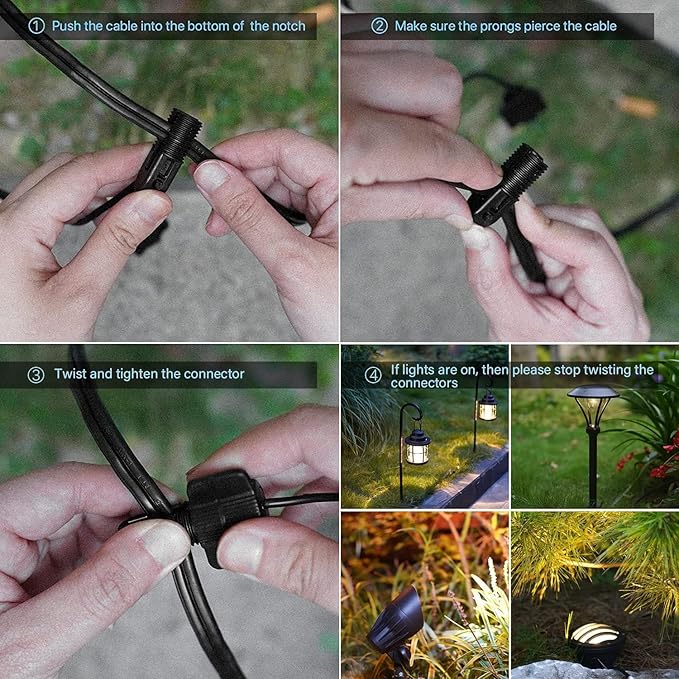 GOODSMANN Landscape Lighting 2PK Landscape Floodlights Spotlights 3W LED 200 Lumen with Replaceable LED Bulbs 12V AC with Metal Stakes Cable Connectors