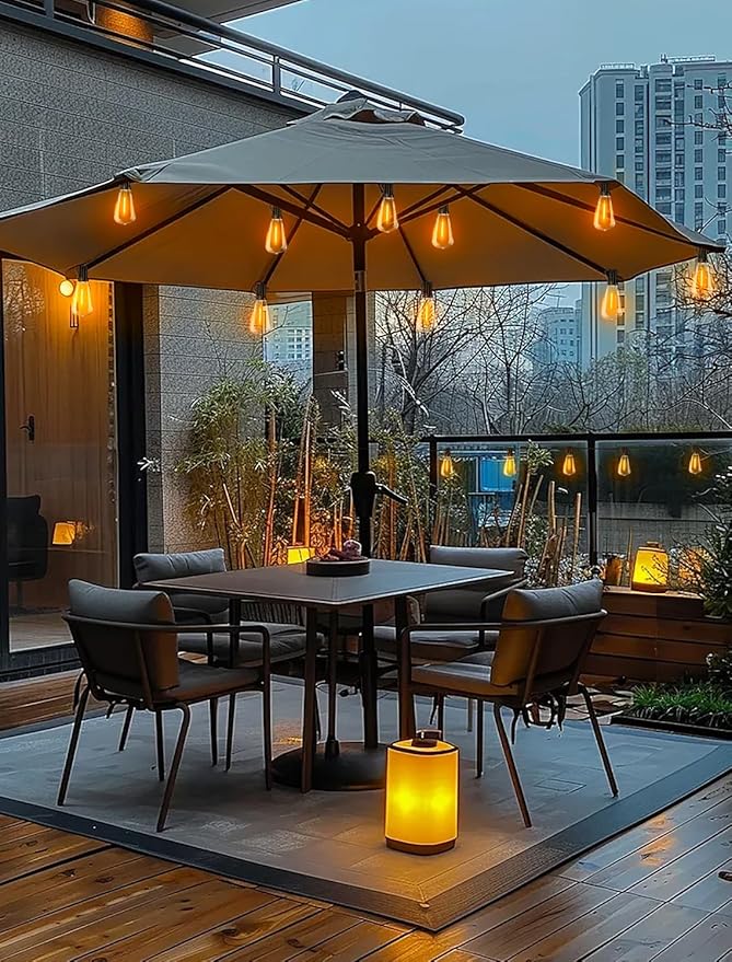 Outdoor Patio String Lights 100ft: ST38 LED Shatterproof Bulbs 3 Modes Button Control - Waterproof Connectable Lights - Wedding Bistro Party Gazebo Backyard Decorative