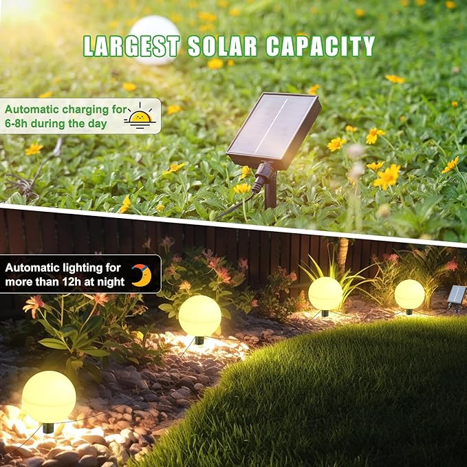 Solar Lights Outdoor Waterproof Decorations, 5 Pack Solar Globe Lights for Outside Color Changing Solar Garden Landscape Lights for Yard Patio Pathway Walkway Wedding Party Decor
