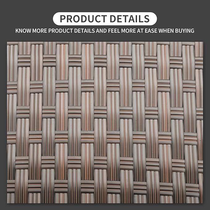 Outdoor Wicker Coffee Table Patio Furniture Garden Rattan 2-Layer Glass Table with Storage and Furniture Cover, Brown
