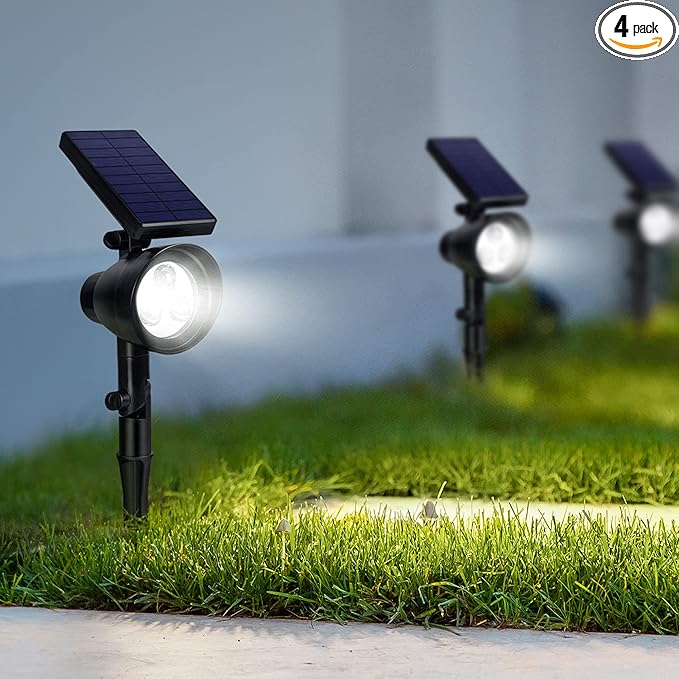 InnoGear Solar Lights for Outside, Outdoor Landscape Spotlight Waterproof Security Lighting Adjustable Auto On/Off for Patio Deck Yard Garden Pool Driveway, Pack of 4