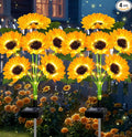 2 Pack with 12 Sunflower Solar Lights Outdoor Garden Decor,Solar Flowers Lights Waterproof,Sunflowers Gifts for Mom Women Grandma Birthday,Decorative Stakes Lights for Landscape Yard Patio Lawn
