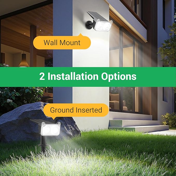 WdtPro Solar Spot Lights Outdoor for Tree, Sign, Mailbox, Solar Lights Outdoor Waterproof, Bright Landscape Spotlights, Auto ON/Off, Dusk to Dawn Lighting for Yard Patio Garden Pathway, 4 Pack
