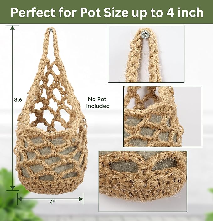 3 Packs Hanging Planters for Indoor Plants up to 4 in., Wall Plant Holder | Plant Hanger Indoor, Wall Planters for Indoor Plants, Hanging Plant (3PK, for 4 inch Pot)