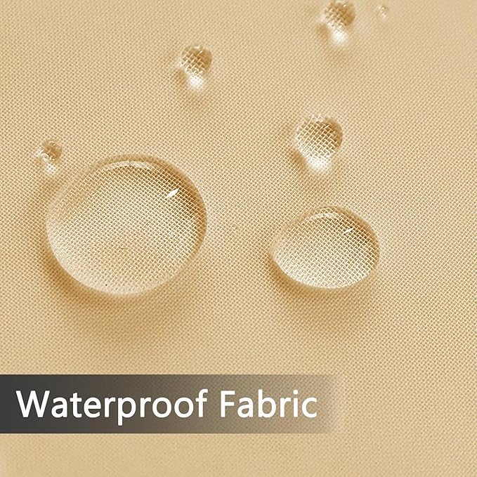 SpaceDresser Waterproof Outdoor Sheer Curtains for Patio - 4 Panels Rod Pocket Indoor Voile Sheer Curtain for Living Room,52W x 108L inch, Beige