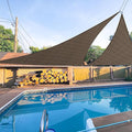 E&K Sunrise 11' x 11' x 11' Sun Shade Sail Triangle Canopy Shade Cover UV Block for Patio Backyard Garden Outdoor (Brown)