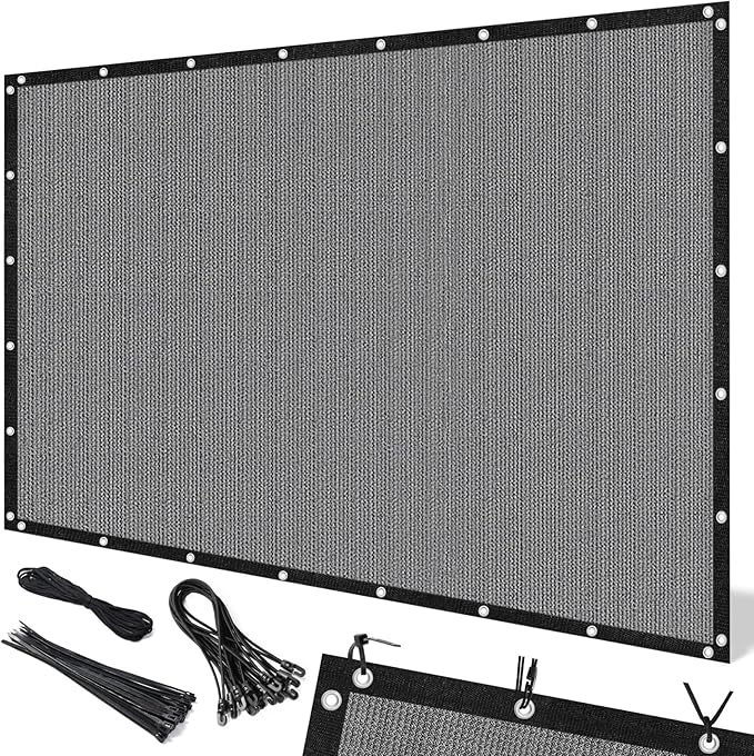 Artpuch 90% Sun Shade Cloth, 5 x 10 FT Pergola Shade Cover Canopy with Grommets, Sun Screen Fabric Tarp for Patio, Outdoor, Garden, Backyard, Light Grey
