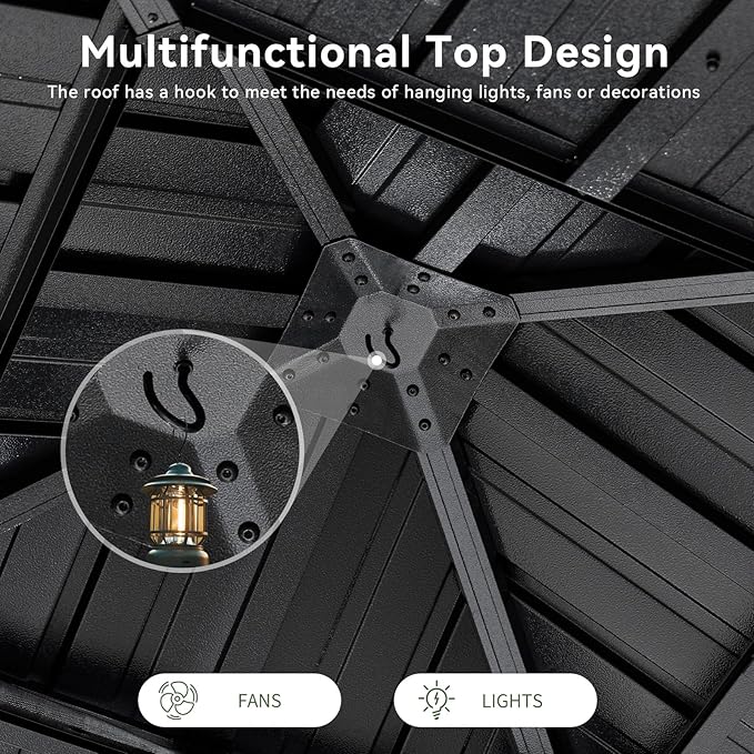 Aoxun 8'x8' Hardtop Gazebo, Aluminum Frame Canopy with Double Galvanized Steel Roof, Outdoor Metal Pavilion with Netting, Curtains for Backyard, Patio and Deck