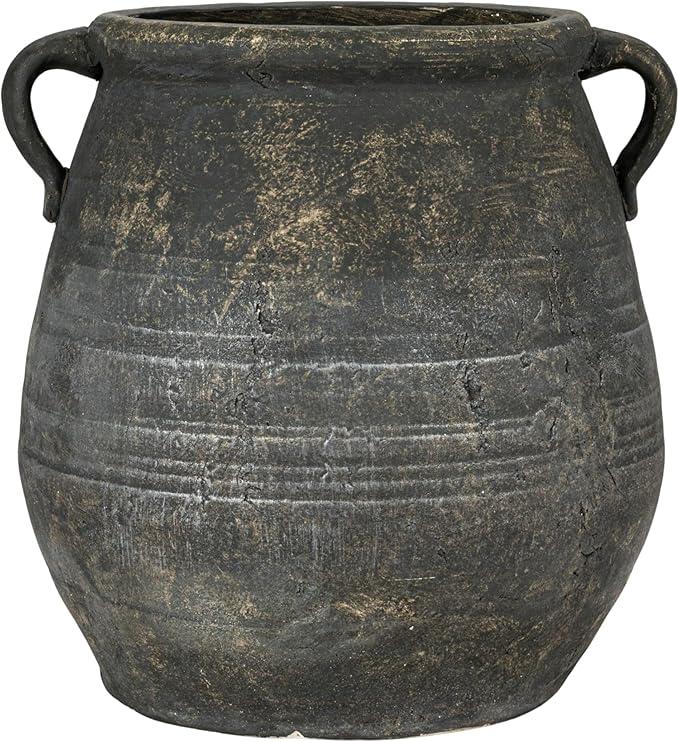 Creative Co-Op Whitewashed Terra-Cotta Urn, Grey
