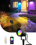 CORESLUX Smart RGBW Spot Lights Outdoor, Color Changing Warm White Landscape Lights with APP and Remote Control, Spotlight Waterproof for Garden Yard Patio Landscape, 1 Pack