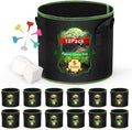 5 Gallon Grow Bags 12 Pack - Thickened Nonwoven Aeration Planter Bags with Handles, Plant Tags & Seedling Bags, Heavy Duty Black Fabric Pots for Vegetable Gardening Garden Outdoor