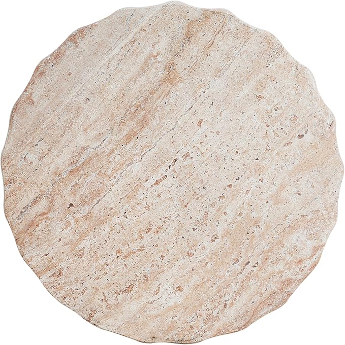 Christopher Knight Home Jayme 18.5" Indoor Outdoor Cylinder Accent Side Table, Patio Decorative End Table, Lightweight Concrete Garden Stool for Patio Living Room Balcony & Garden Decor, Travertine