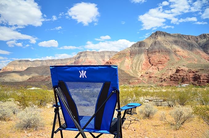 Kijaro Dual Lock Folding Camp Chairs - Versatile for Sports, Outdoors & Lawns - Locks Positions - Maldives Blue