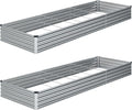 10×3×1FT(2PCS) Galvanized Raised Garden Bed Kit, Metal Planter Boxes,Large Outdoor Planters Garden for Planting Vegetables,Flowers,Herbs -Silver
