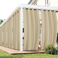 Outdoor Curtains for Patio Waterproof 6 Panels - Windproof, Privacy, Weatherproof Outside Drapes for Gazebo Pergola Porch, Grommet Top and Tab Bottom, 54x120 Inch, Cream