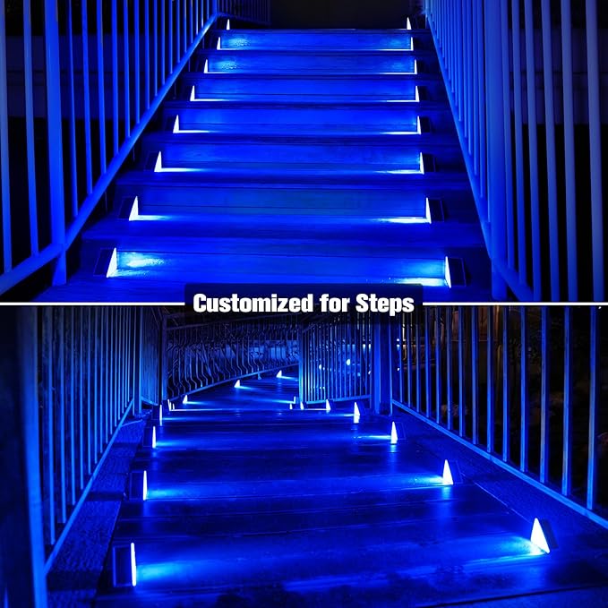 VOLISUN Solar Stair Lights 16 Pack, Solar Step Lights Outdoor, Halloween Light, LED Outdoor Step Light,Outdoor Light Decor for Stair, Deck, Front Step and Front Porch