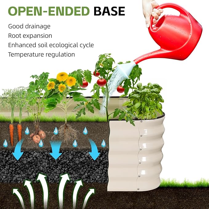 GoCampDriect 4 in 1 Raised Garden Bed - 5x3x1.4ft Galvanized Raised Garden Boxes Outdoor Corrosion Resistant | Variable Shape 6x2x1.4ft Metal Raised Garden Beds for Planting Vegetable, Fruits,Flower