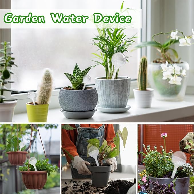 14 PCS Plant Watering Globes,Clear Self-Watering Bulbs,Plastic Automatic Watering Globes for Plant Indoor Outdoor,Garden Water Device