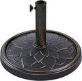 Yaheetech 18'' Patio Umbrella Base 26.5lbs Heavy Duty Antiqued Outdoor Market Umbrella Stand All-Weather Resin Umbrella Base for Garden & Yard, Bronze