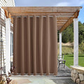 NICETOWN Outdoor Curtain for Patio Waterproof, Thermal Insulated Top & Bottom Grommet Blackout Windproof Cabana Curtain & Drape Keep Warm Divider for Party, Terrace, Wedding, Tan, 1 PC, W100 by L95