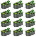 A ANLEOLIFE 12-Set 8X4X2 ft Galvanized Raised Garden Bed Kit, Oval Metal Deep Root Planters for Outdoor Plants, Quartz Grey