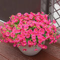 Artificial Flowers for Outdoors, UV Resistant Fake Silk Morning Glory, Realistic Faux Plants for Outside Porch Patio Window Box Hanging Planter (16, Hot Pink)