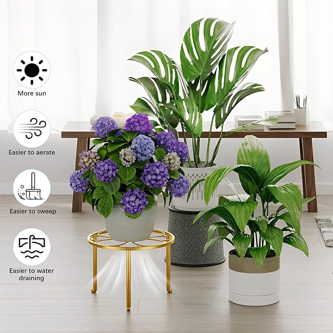 5 Pack Metal Outdoor Plant Stand Heavy Duty Plant Pot Stands for Indoor and Outdoor Round Flower Pot Support Rack for Multiple Display Pot Rack