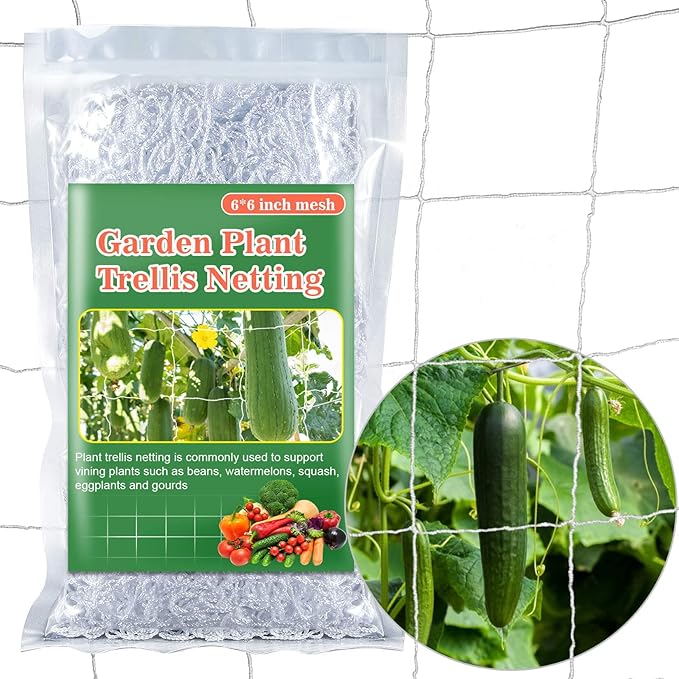 Sukh Garden Plant Trellis Netting - 3 PcsTrellis Net Polyester Trellis Netting Garden Square Mesh for Climbing Plants Fruits Vegetables VinesGrow Tents