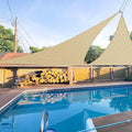 E&K Sunrise 26' x 26' x 26' Sun Shade Sail Triangle Canopy Shade Cover UV Block for Patio Backyard Garden Outdoor (Sand)