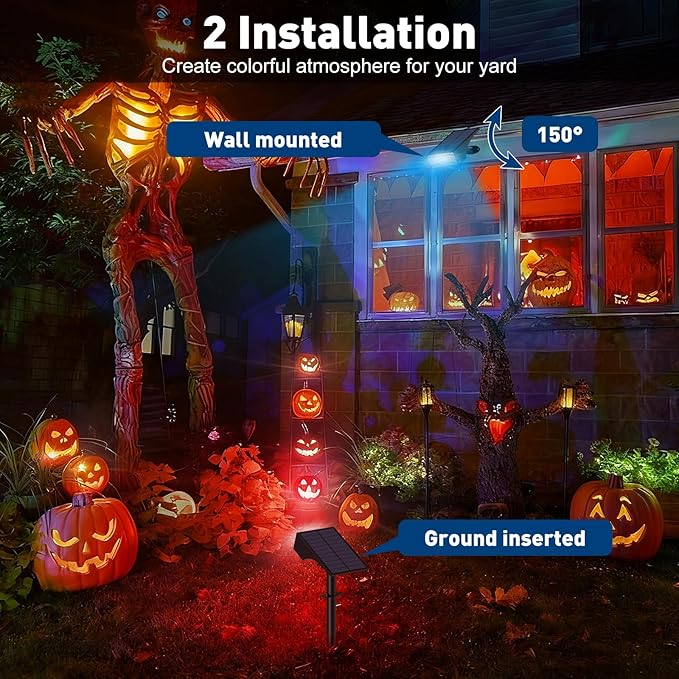 Solar Color Changing RGB Spot Lights Outdoor, 10 Pack/7 Lighting Modes Multicolor Outdoor Lights for Yard Waterproof IP68, Halloween Christmas Solar Landscape Powered Lights Garden Pathway