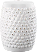 Safavieh Castle Gardens Collection Stella Nail Head White Glazed Ceramic Garden Stool