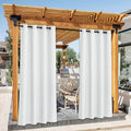 NICETOWN Canvas Waterproof Outdoor Curtains for Patio, Rustproof Grommet Indoor Outdoor Light & Heat & Cold Blocking Porch Curtains for Yard/Gazebo/Porch, W55 x L78, Lily White