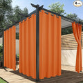 HolidayIdeas Outdoor Curtains for Patio Waterproof, 4 Panels - 54 x 120 Inch - Privacy Protection & Light Filtering Curtains Grommet Outside Curtains for Porch, Backyard (Mecca Orange)