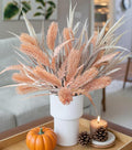 7 PCS Artificial Stems Fake Plants for Spring Summer Decor, 26 in Fake Leaves Greenery Branches Orange Silk Flowers Faux Foliage DIY Stems for Vase Home Kitchen Farmhouse Indoor Table Centerpiece
