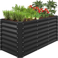 Best Choice Products 4x2x2ft Outdoor Metal Raised Garden Bed, Deep Root Box Planter for Vegetables, Flowers, Herbs, 119 Gallon Capacity, 100% Non Toxic Materials - Black