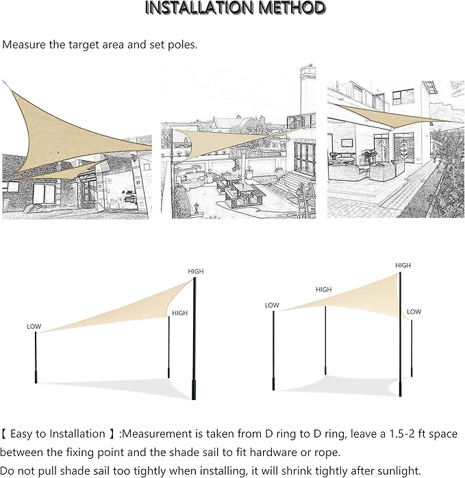 Tronssien Rectangle 12'x16' Sun Shade Sail,95% UV Blockage Canopy Awning for Outdoor Patio and Garden, Yard Activities