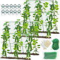 2PCS Cucumber Trellis for Climbing Plants Outdoor, Garden Trellis for Raised Bed Garden,Vegetable Grow Supports with Climbing Net for Tomato Bean Squash, Grape Zucchini (2PCS)