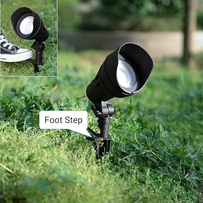 DEWENWILS LED Low Voltage Landscape Lights, 14W 540LM 3000K 12V Aluminum Outdoor Spotlight, IP65 Waterproof Landscape Lighting for Yard, Garden, House, Tree, Lawn, 4 Pack