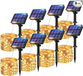 8 Pack Solar String Lights Outdoor, 640LED 264FT Waterproof 8 Modes Copper Wire Solar Twinkle Lights for Outside Garden Patio Tree Christmas Wedding Party Decor