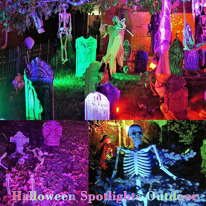 RGBW Multicolor Spotlight Outdoor: 16 Color Changing Landscape Lighting with Remotes 120V Plug in Waterproof Holiday LED Spot Light for Yard Garden Tree Bush Path Lawn Décor, 2 Pack (RGB + Warm Light)